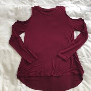 Art Class open shoulder long sleeve t shirt